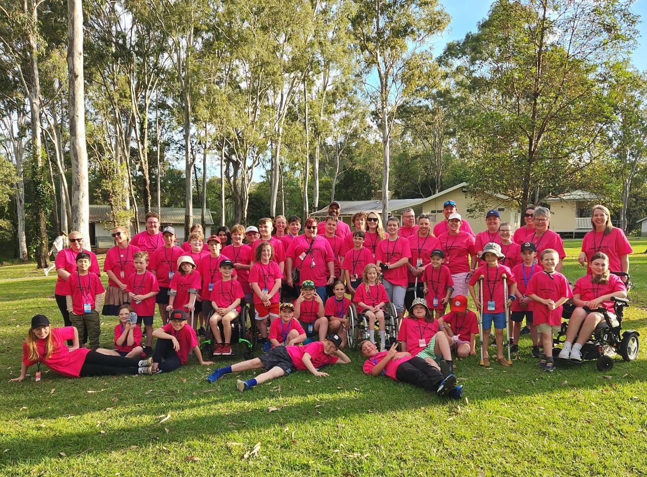 The whole Camp Perthes Australia group — kids, teens and volunteers together